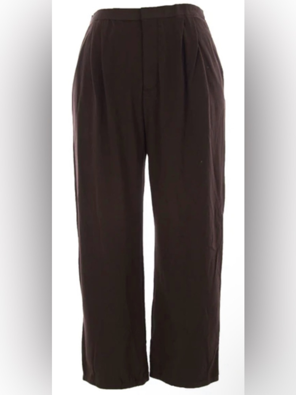 Joan Vass Brown Cropped Cotton Pants - NWT - Size 1 (6-8)